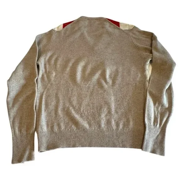 Vintage Berk V Neck Argyle Sweater 100% Lambswool Made in Scotland Sz 44 Bust - Picture 4 of 11